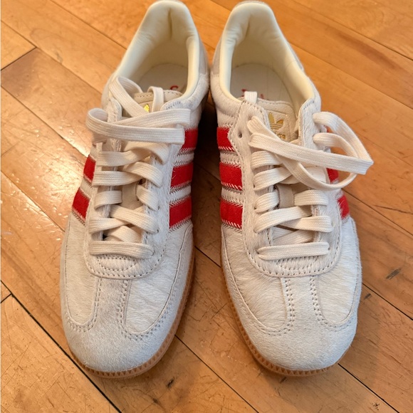 adidas Shoes - adidas Originals fur Samba OG sneakers in cream and red